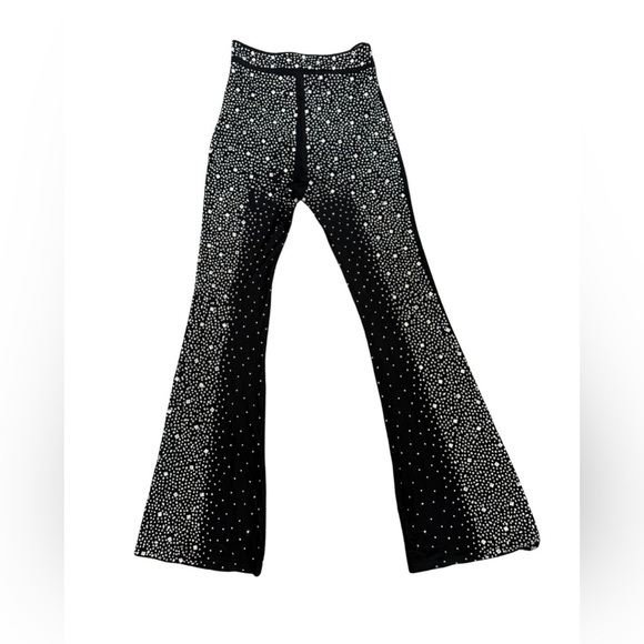 Fashion Nova Black Sheer Rhinestone Flare Pants | Small - Picture 5 of 8
